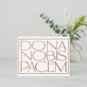 Dona Nobis Pacem Elegant geeft ons vrede Folie Feestdagen Briefkaart (Staand Voorkant)