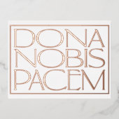 Dona Nobis Pacem Elegant geeft ons vrede Folie Feestdagen Briefkaart (Voorkant)