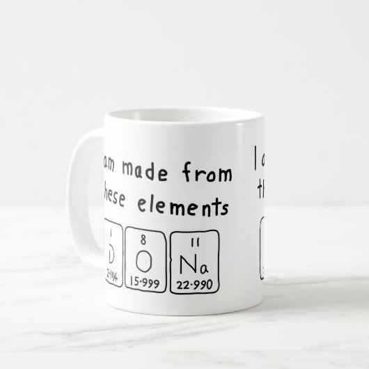 Dona periodieke lijstnaam mok (Voorkant links)