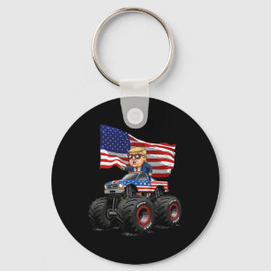 Donad Trump Monster Truck 4 juli Amerikaanse vlag  Sleutelhanger