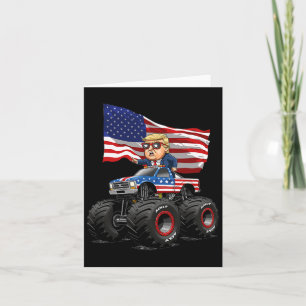 Donad Trump Monster Truck 4th of July Vlag Fun Ver Kaart