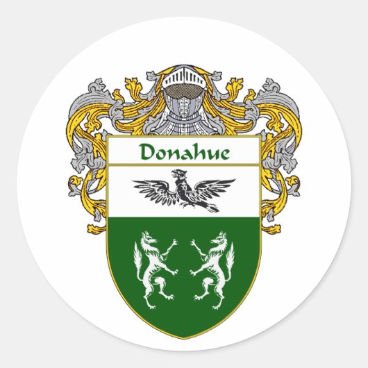 Donahue wapenschild (Mantled) Ronde Sticker (Voorkant)