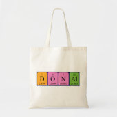 Donal periodieke lijstnaam canvas tas (Voorkant)