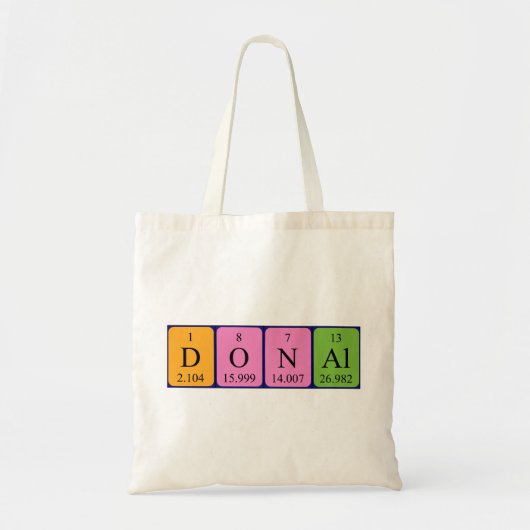 Donal periodieke lijstnaam canvas tas (Voorkant)