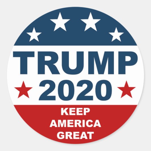 Donal Trump 2020 Houd Amerika groot Ronde Sticker (Voorkant)