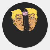 Donald Brain Trumpkin Artwork Ronde Sticker (Voorkant)
