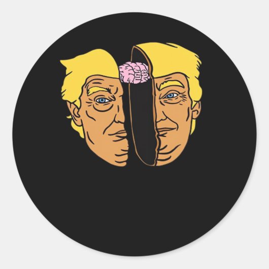 Donald Brain Trumpkin Artwork Ronde Sticker (Voorkant)