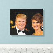 DONALD EN MELANIA TRUMP CANVAS AFDRUK (Insitu (Houten vloer))