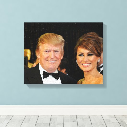 DONALD EN MELANIA TRUMP CANVAS AFDRUK (Insitu (Houten vloer))