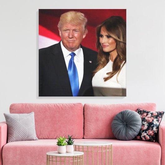 DONALD EN MELANIA TRUMP CANVAS AFDRUK (Insitu (Woonkamer))