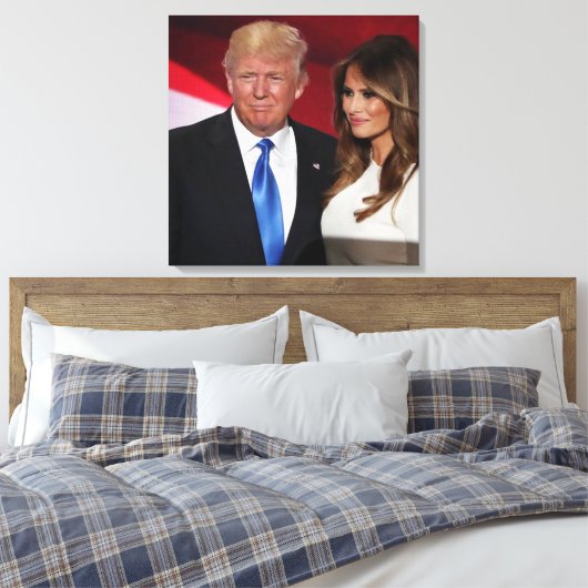 DONALD EN MELANIA TRUMP CANVAS AFDRUK (Insitu (Slaapkamer))