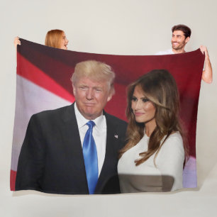 DONALD EN MELANIA TRUMP FLEECE DEKEN