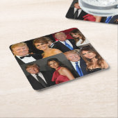 DONALD EN MELANIA TRUMP KARTONNEN ONDERZETTERS (Schuin)