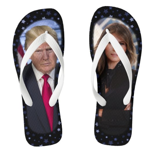 DONALD EN MELANIA TRUMP TEENSLIPPERS (Voetbed)