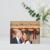 Donald en Melania: We zeggen vrolijk kerstfeest! Briefkaart (Staand voorkant)