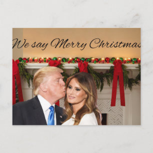 Donald en Melania: We zeggen vrolijk kerstfeest! Briefkaart