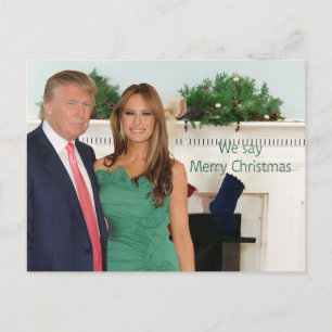 Donald en Melania: We zeggen vrolijk kerstfeest! Briefkaart