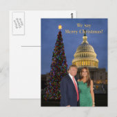 Donald en Melania: We zeggen vrolijk kerstfeest! Briefkaart (Voorkant / Achterkant)