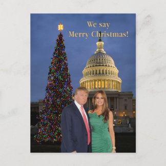 Donald en Melania: We zeggen vrolijk kerstfeest! Briefkaart