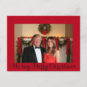 Donald en Melania: We zeggen vrolijk kerstfeest! Briefkaart