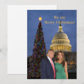 Donald en Melania: We zeggen vrolijk kerstfeest! Feestdagenkaart (Voorkant / Achterkant)