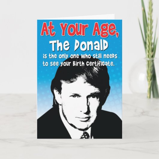 Donald Geboorteakte Funny Birthday Kaart (Voorkant)