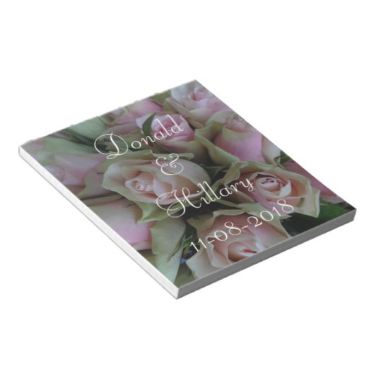 Donald & Hillary trouwdatum bruids dank u Notitieblok (Schuin)