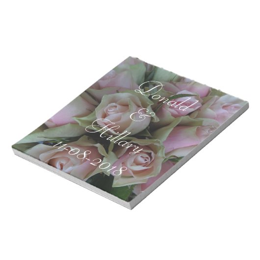 Donald & Hillary trouwdatum bruids dank u Notitieblok (Linkerzijde)