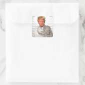 Donald in een dwangbuis anti Trump schilderij Vierkante Sticker (Tas)