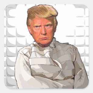 Donald in een keurslijf tegen Trump Vierkante Sticker