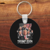 Donald J Trump 2024 Nooit Overgave 1 Sleutelhanger (Voorkant)