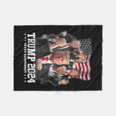 Donald J Trump 2024 Nooit Overgave Fleece Deken (Voorkant (Horizontaal))