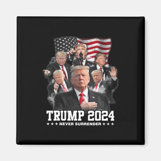 Donald J Trump 2024 Nooit Overgave Magneet (Voorkant)