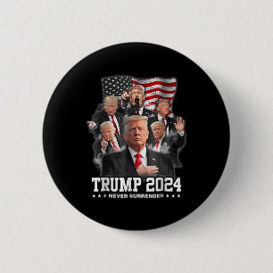 Donald J Trump 2024 Nooit Overgave Ronde Button 5,7 Cm
