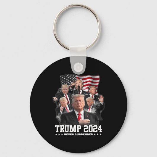 Donald J Trump 2024 Nooit Overgave Sleutelhanger (Voorkant)