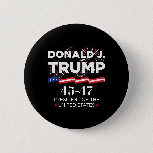 Donald J. Trump 45 47 President Inauguratie Dag 2 Ronde Button 5,7 Cm (Voorkant)