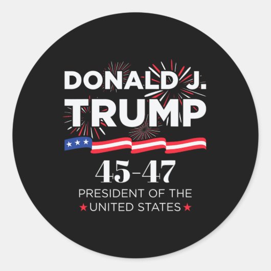 Donald J. Trump 45 47 President Inauguratie Dag 2 Ronde Sticker (Voorkant)