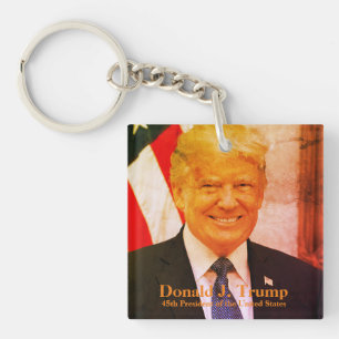 Donald J. Trump, 45e President Acryl Sleutelhanger