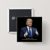 Donald J. Trump 45e President Vierkante Button 5,1 Cm (Voorkant /achterkant)
