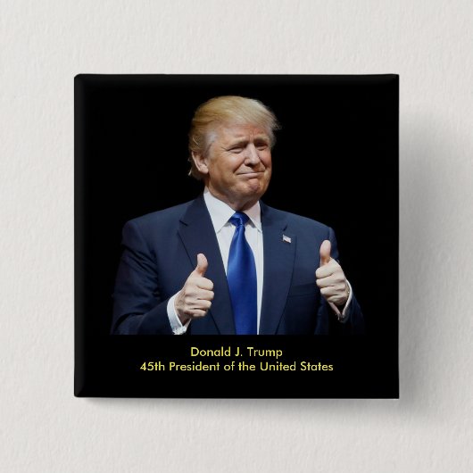 Donald J. Trump 45e President Vierkante Button 5,1 Cm (Voorkant)