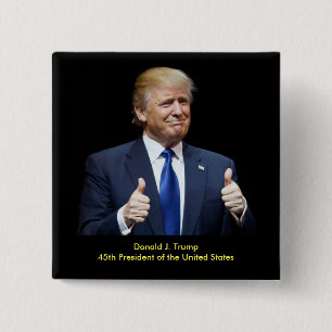 Donald J. Trump 45e President Vierkante Button 5,1 Cm
