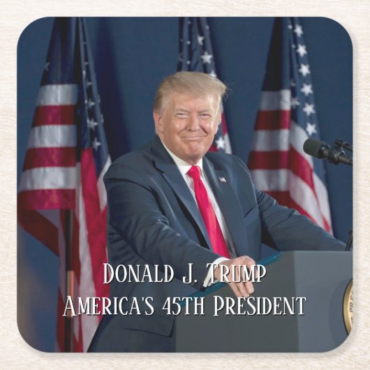 Donald J. Trump 45th President Keepomwille Kartonnen Onderzetters (Voorkant)