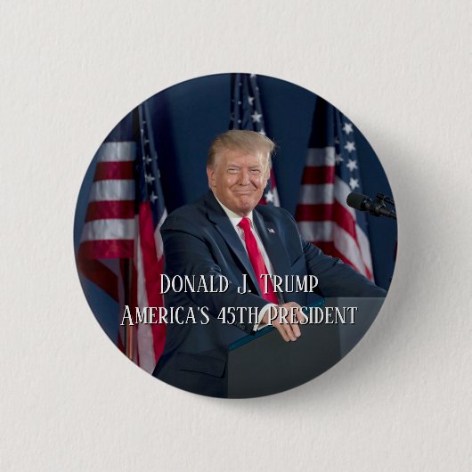 Donald J. Trump 45th President Keepomwille Ronde Button 5,7 Cm (Voorkant)