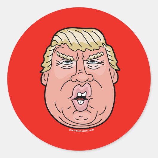 Donald J. Trump Cartoon Face Sticker (Voorkant)