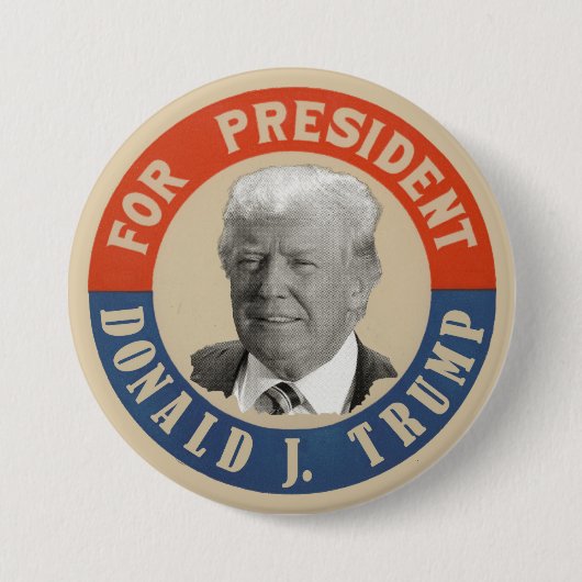 Donald J. Trump for President Ronde Button 7,6 Cm (Voorkant)