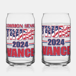 Donald J Trump JD Vance 2024 Blikvorm Glas