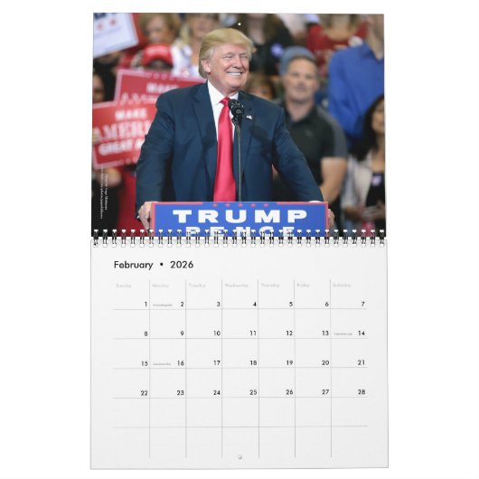 Donald J. Trump Klassieke Campagne Fotokalender Kalender (Feb 2026)
