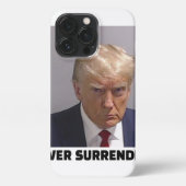 Donald J Trump Mok Shot - Never Surrender Long Sle iPhone Hoesje (Achterkant)