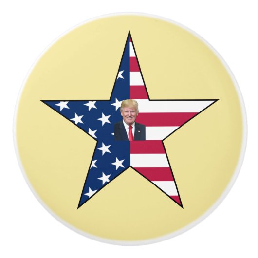 Donald J. Trump~ President~ US Flag~ Star ~ MAGA ~ Keramische Knop (Voorkant)