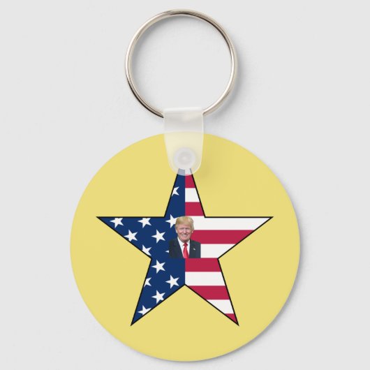 Donald J. Trump~ President~ US Flag~ Star ~ MAGA ~ Sleutelhanger (Voorkant)